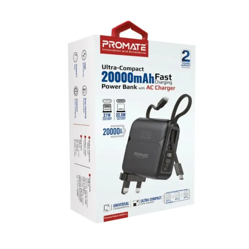 Promate PowerPack-20Pro Ultra-compact 20000mAh Fast Charging Power Bank
