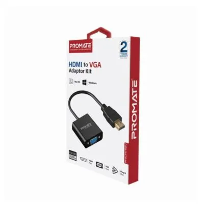 Promate HDMI to VGA Display Adaptor With Up to 1080p HD Resolution