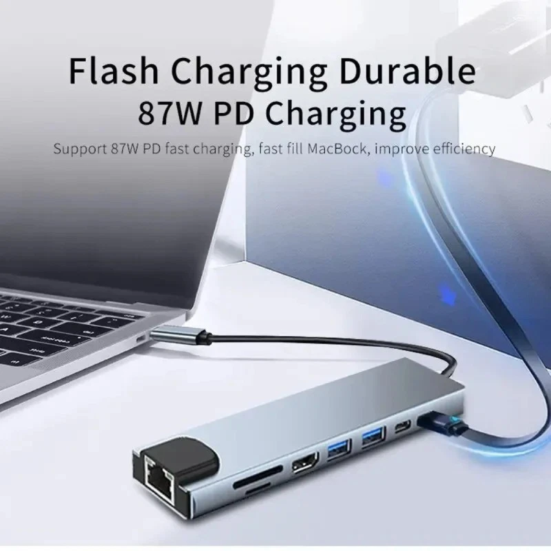 Type-C 8-in-1 Adapter Multifunction Hub