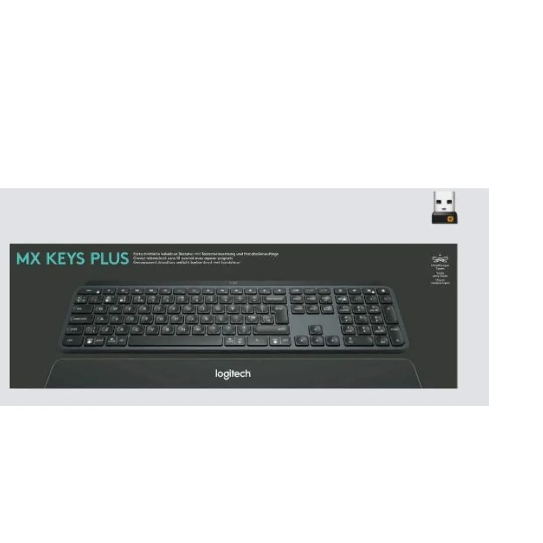 Logitech mx keys plus wireless illiuminated keyboard with palm rest Logitech mx keys plus wireless illiuminated keyboard with palm rest