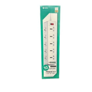 Lightwave 10 Way Surge Protection Extension Socket