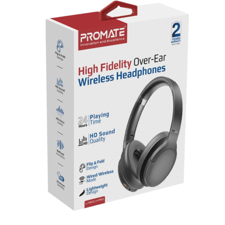 Promate High-Fidelity Stereo Over-Ear Wireless Headphones