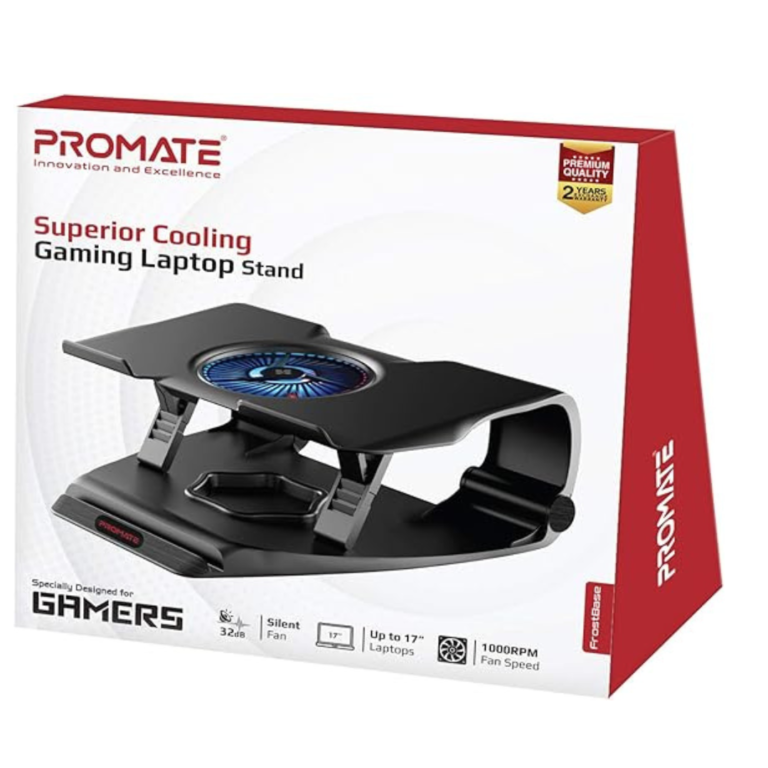 Promate Height Adjustable Ergonomic Laptop Cooling Pad