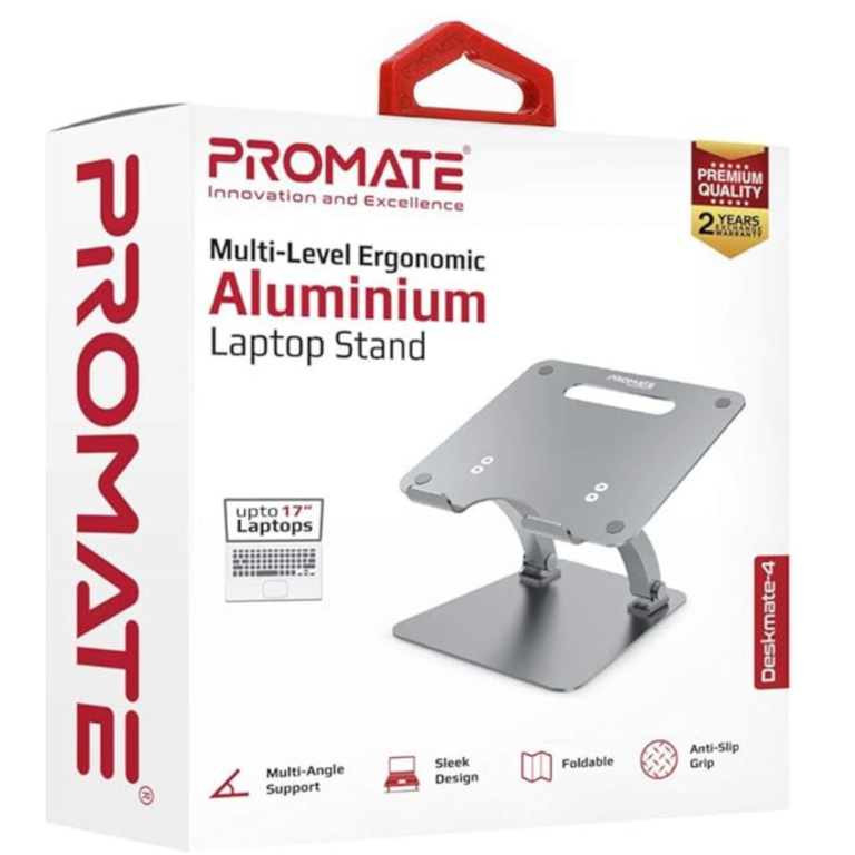 Promate Ergonomic Multi-Level Aluminum Laptop Stand