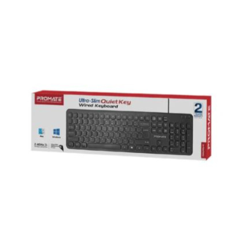 Promate Wired Ultra-Slim Ergonomic Keyboard