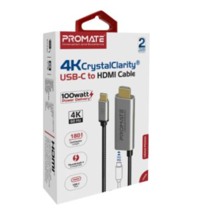 Promate 4K CrystalClarity USB-C to HDMI Cable