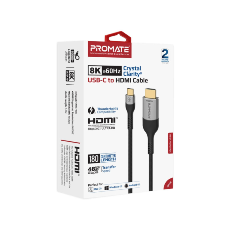 PROMATE 8K CrystalClarity USB-C to HDMI Cable