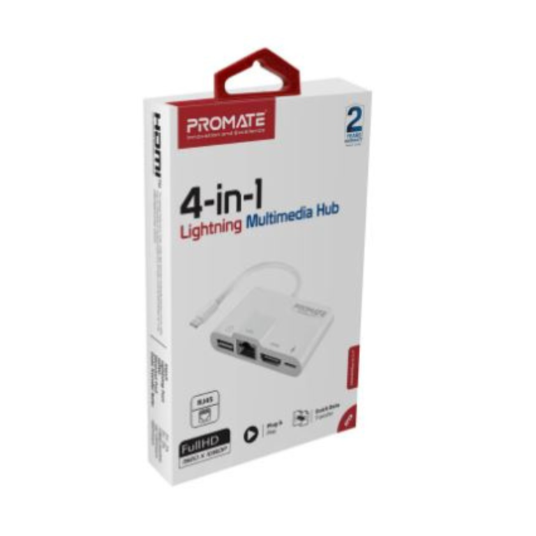 Promate 4 in 1 Lightning Multimedia Hub