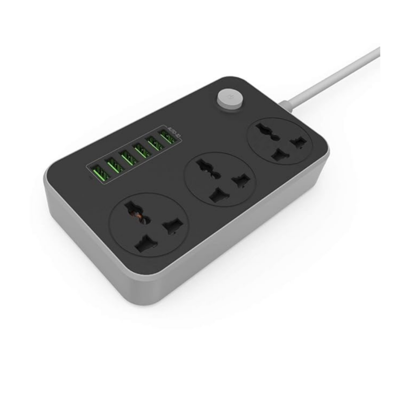 LDNIO SC3604 Power Strip with 3 Sockets & 6 USB Ports Socket Extension
