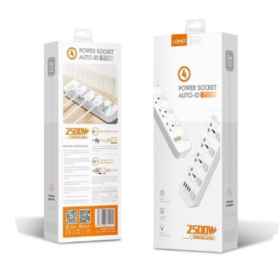 LDNIO SC4408 4 Power Socket + 4USB Port 2 Meter Extension