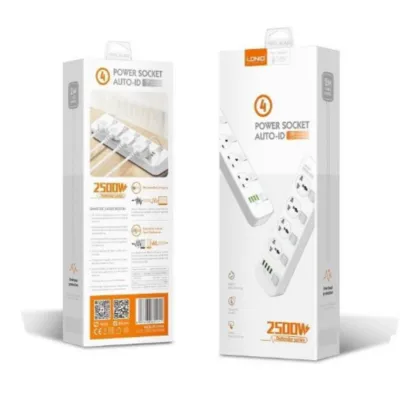 LDNIO SC4408 4 Power Socket + 4USB Port 2 Meter Extension