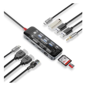 Promate 11-in-1 Transparent Ultra-Fast Multiport USB-C Hub