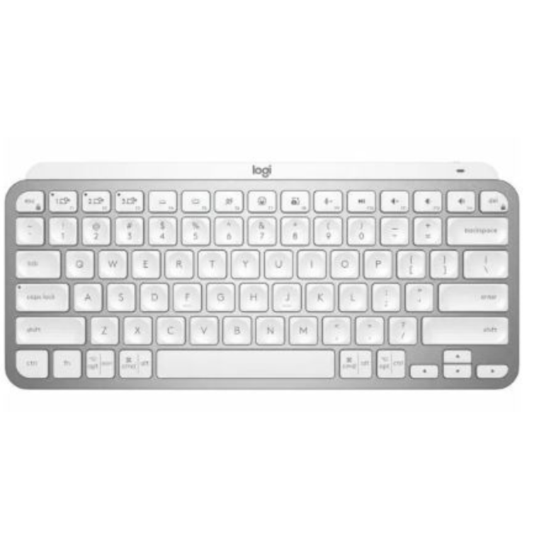 Logitech MX Keys Mini – Advanced Illuminated Wireless Keyboard – Pale Gray