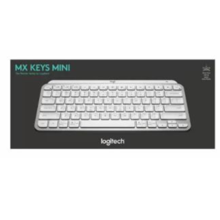Logitech MX Keys Mini – Advanced Illuminated Wireless Keyboard – Pale Gray