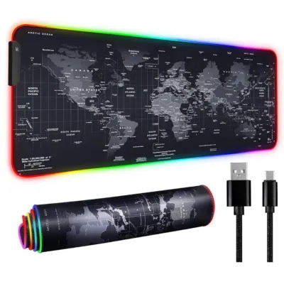 World Map RGB Gaming Mouse Pad