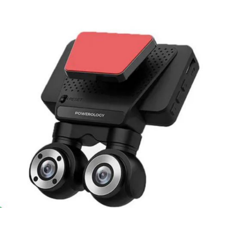 Powerology Dual Lens 3 Touch Display 4K Dash Camera Black