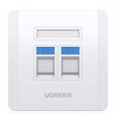 UGREEN Dual-Port Wall Plate White - NW144
