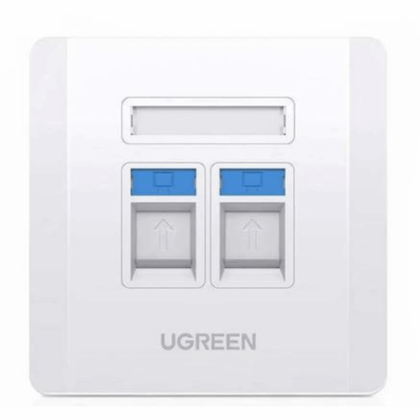 UGREEN Dual-Port Wall Plate White - NW144