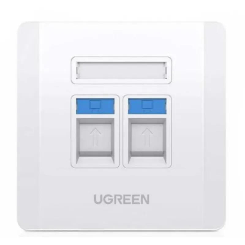 UGREEN Dual-Port Wall Plate White - NW144