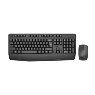 Promate Ergonomic Wireless Multimedia Keyboard with Palm Rest and Ambidextrous Mouse