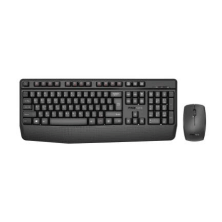 Promate Ergonomic Wireless Multimedia Keyboard with Palm Rest and Ambidextrous Mouse