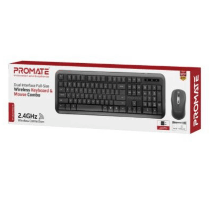 Promate Ergonomic Wireless Keyboard & Mouse Combo