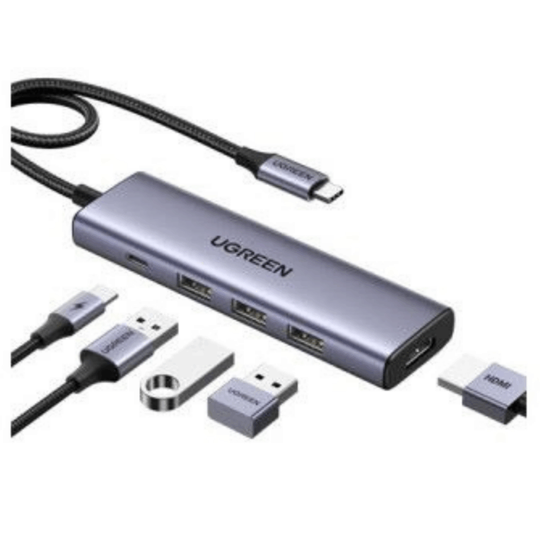UGREEN 5-in-1 USB-C to USB-A 3.0 (3 Ports) + 4K HDMI + USB-C PD Multifunction Adapter - CM511