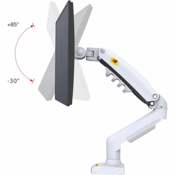 North Bayou F80 Single Arm Monitor Mount White
