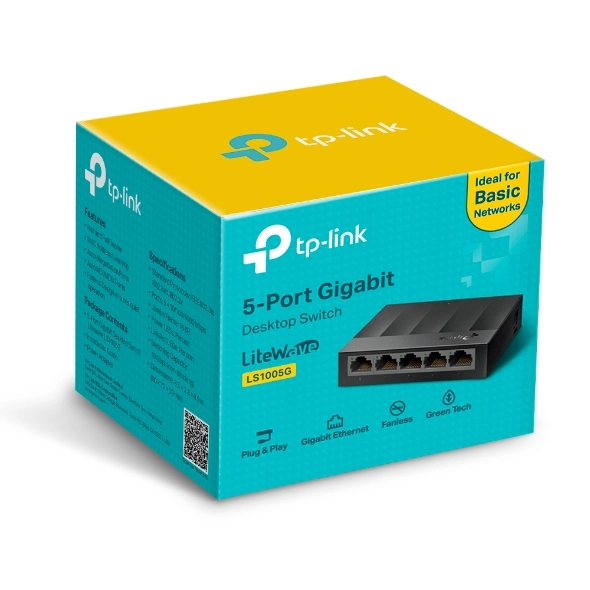 TP-Link 5-Port 10/100/1000Mbps Gigabit Desktop Switch - TL-LS1005G