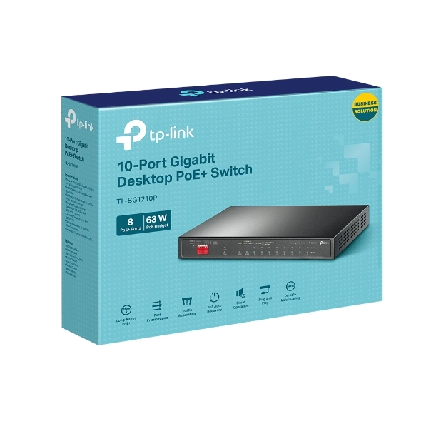 TP-Link 10-Port Gigabit Desktop Switch with 8-Port PoE+ - TL-SG1210P
