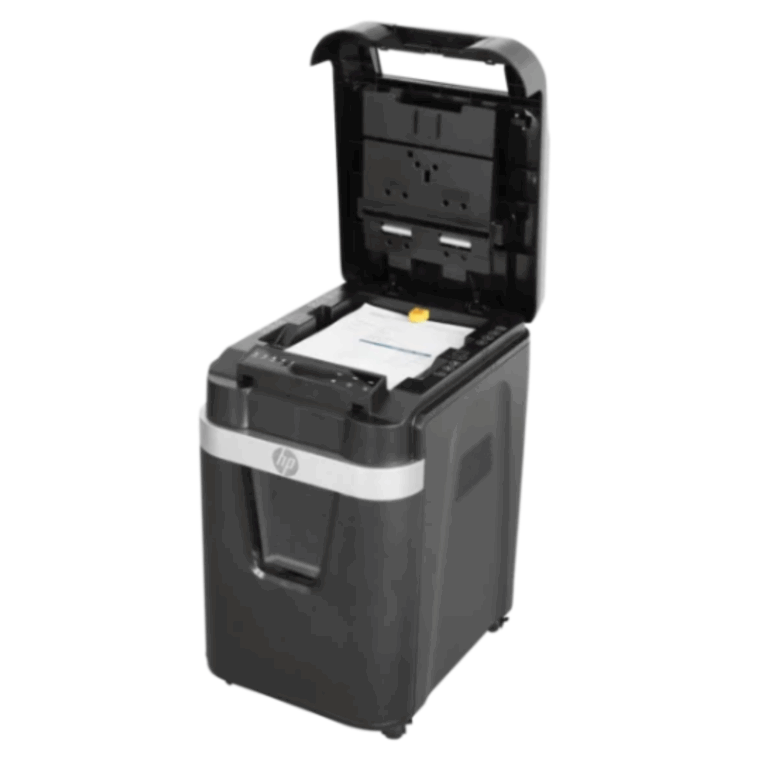 HP Pro Shredder Auto 200MC Auto Feed 200 Sheets, 10-Sheet Manual Micro-Cut Shredder