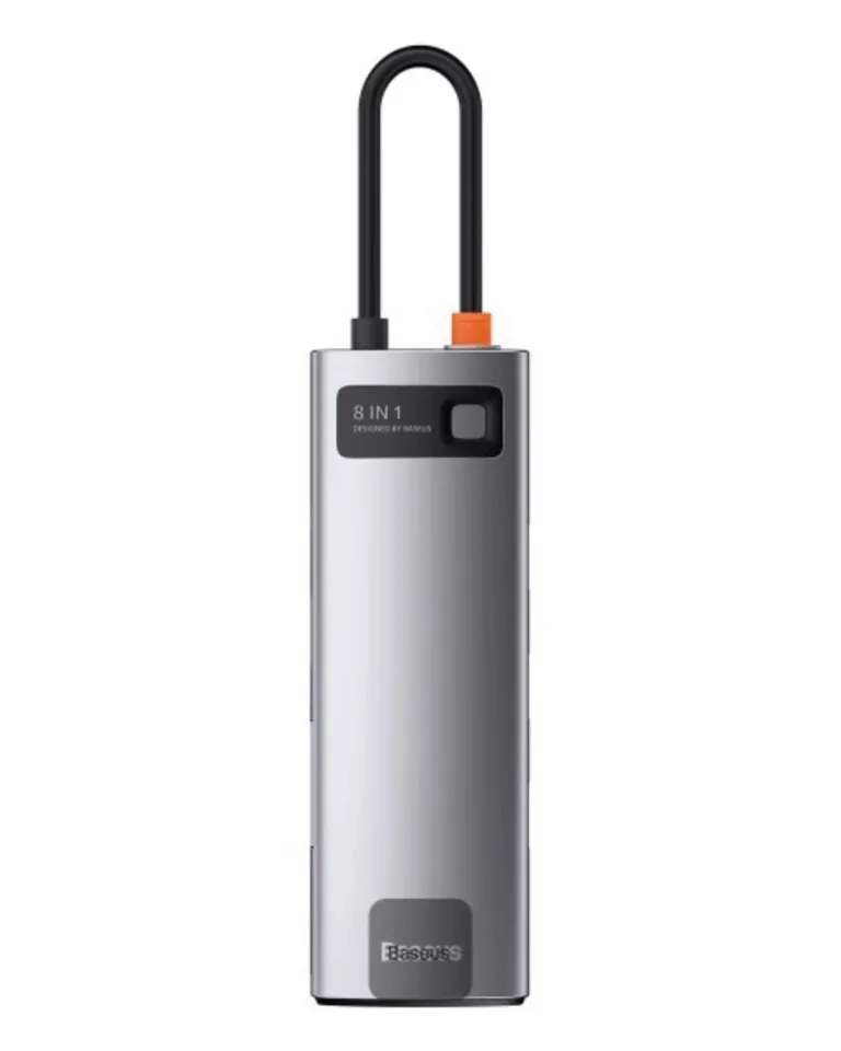 Baseus Silver 8 IN 1 Metal Gleam Series Multifunctional Type-C Docking Station