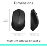 Logitech M330 Silent Plus Wireless Mouse - Black