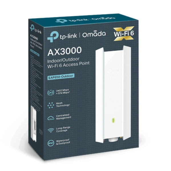 TP-Link AX3000 Indoor/Outdoor WiFi 6 Access Point - TL-EAP650-OUTDOOR
