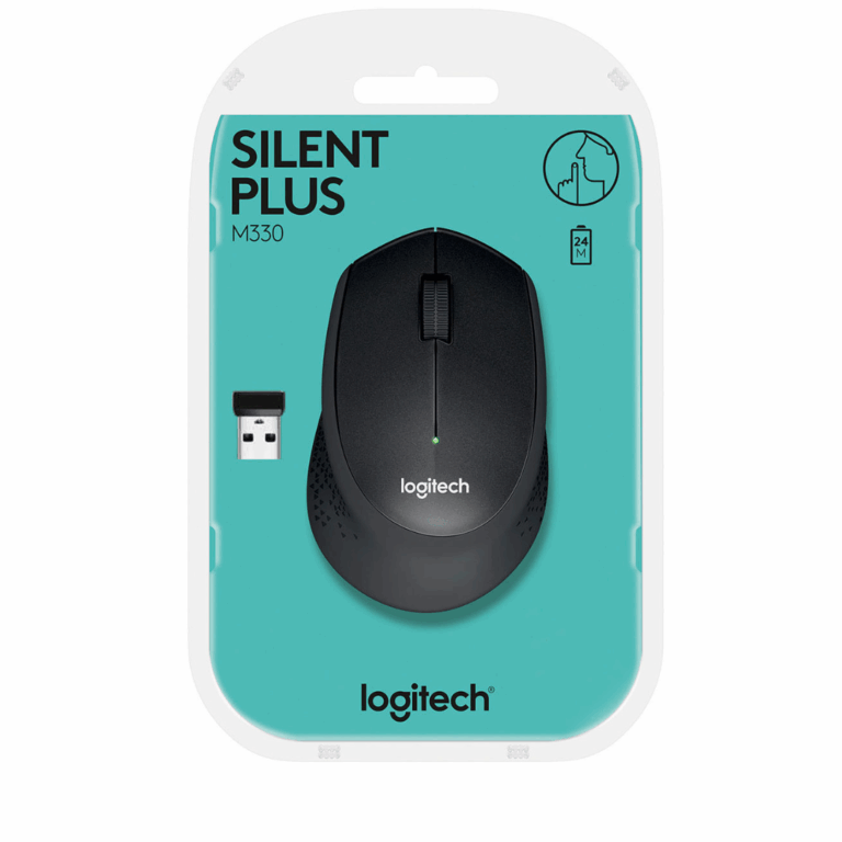 Logitech M330 Silent Plus Wireless Mouse - Black