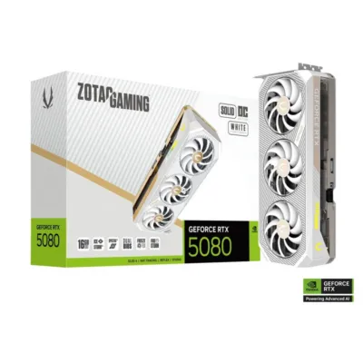 ZOTAC GAMING GeForce RTX 5080 SOLID OC White Edition 16GB GDDR7 Graphics Card