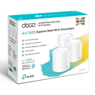 TP-Link Deco X20 AX1800 Whole Home Mesh WiFi 6 System (3 Pack) - TL-DECO X20-3
