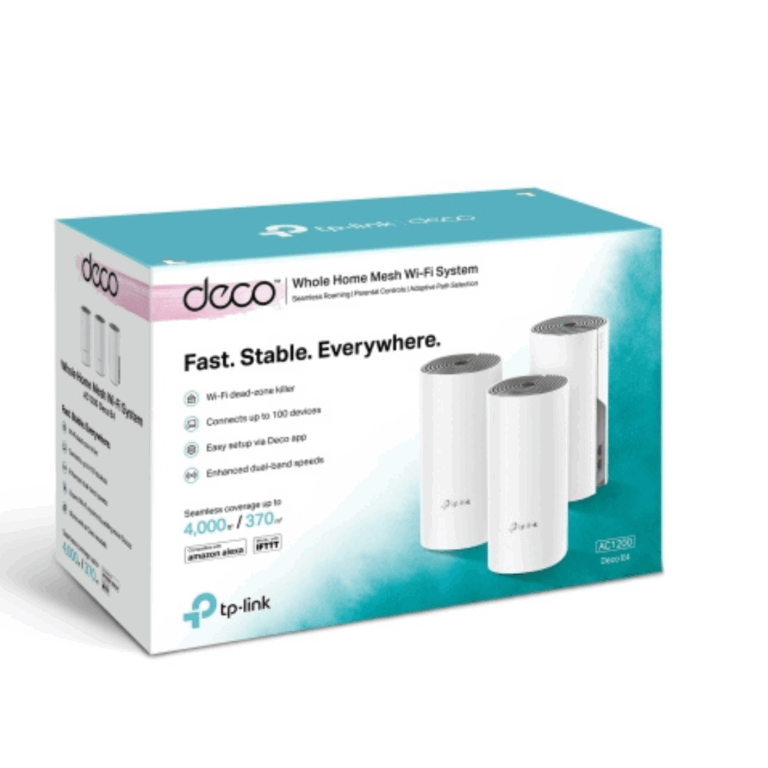 TP-Link Deco E4 AC1200 Whole Home Mesh Wi-Fi System (3 Pack) - TL-DECO E4 (3-PACK)