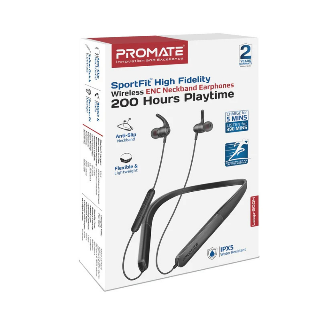 Promate High Definition Bluetooth V5.4 ENC Neckband Earphones Promate High Definition Bluetooth V5.4 ENC Neckband Earphones