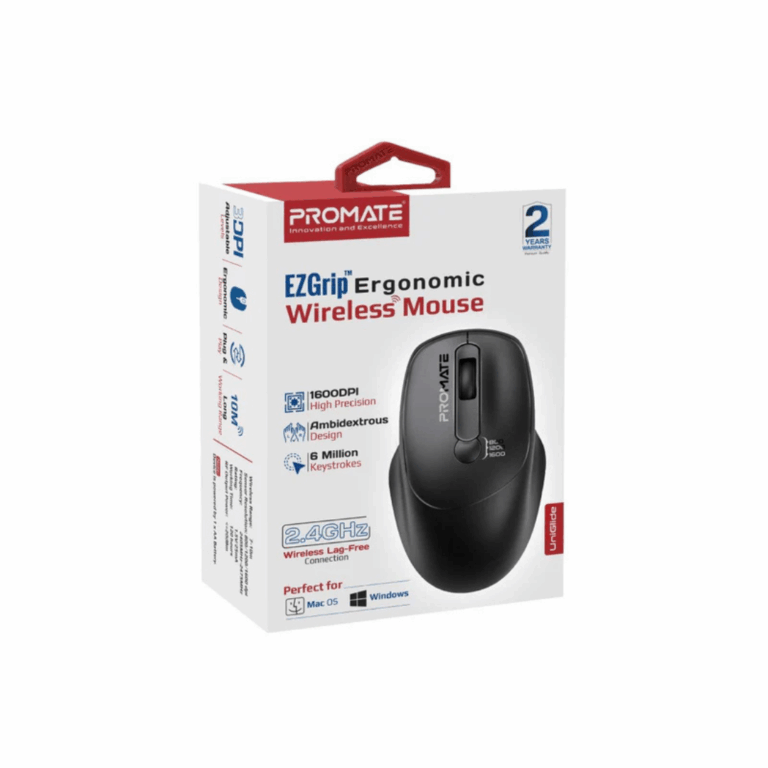 Promate EZGrip 16000DPI Ambidextrous Wireless Mouse