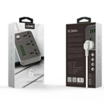 LDNIO SC3604 Power Strip With 3 Universal Socket, 6 USB Charging Ports Power Extension
