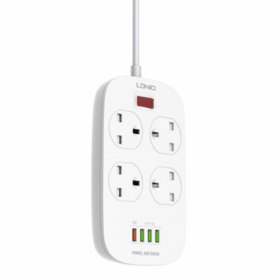 LDNIO SC4407 Power Socket 4 USB Charger with Power Extension Cord