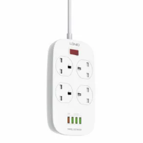 LDNIO SC4407 Power Socket 4 USB Charger with Power Extension Cord