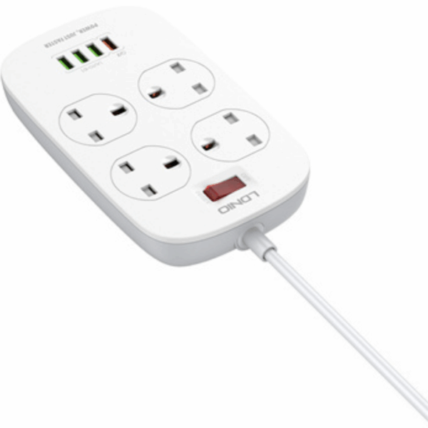 LDNIO SC4407 Power Socket 4 USB Charger with Power Extension Cord