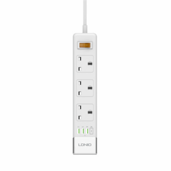 LDNIO SC5319 Multi Socket Extension Lead with 5 AC 3 USB Power Socket Plug Extender