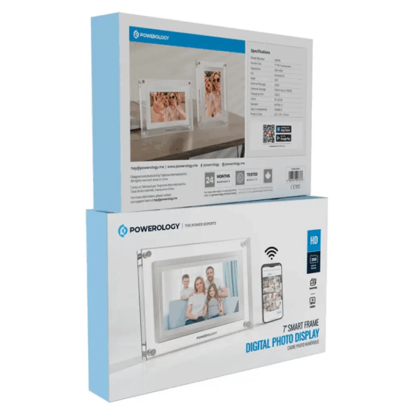 Powerology 7'' Smart Frame Digital Photo Display - White