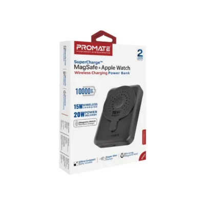 Promate 10000mAh SuperCharge MagSafe & Apple Watch Wireless Charging Power Bank