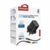 Promate 25W Power Delivery Dual Port Adapter Combo with 60W USB-C Cable