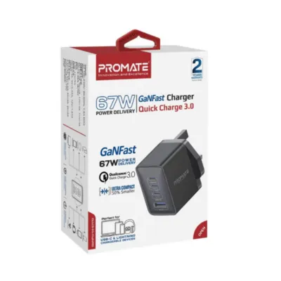 Promate 67W Super-Speed USB-C GaNFast Charger