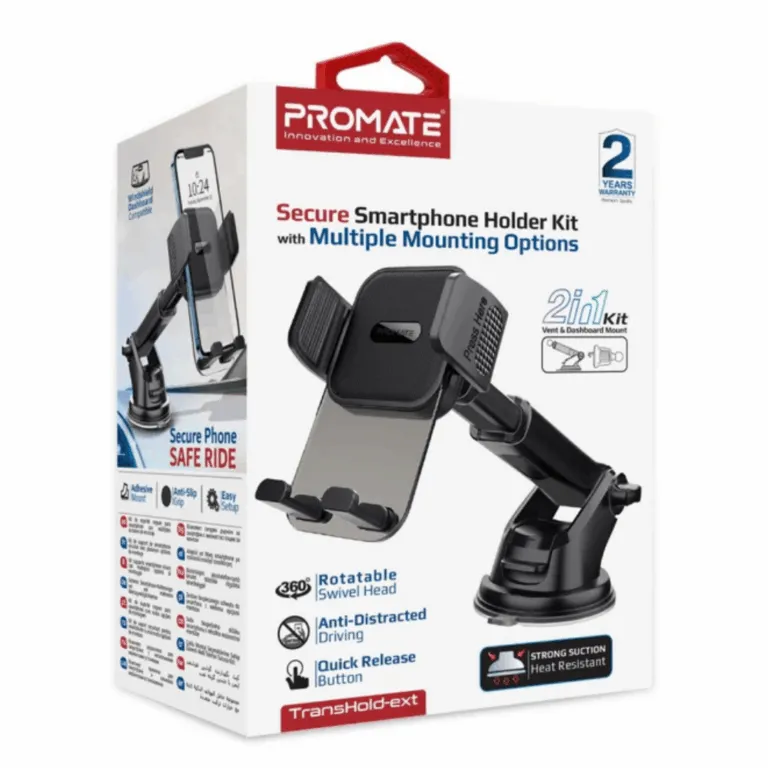 Promate TransHold-EXT Car Phone Holder with Suction